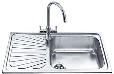 Smeg Sinks 1.0 Large Bowl Stainless Steel Kitchen Sink, Left Hand Drainer.