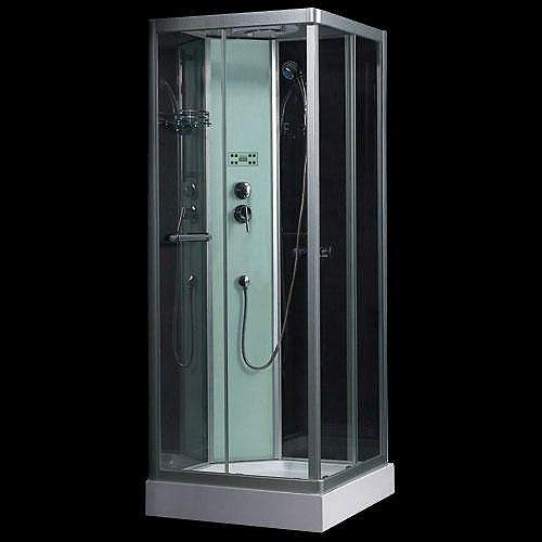 Hydra Square Shower Pod With FM Radio, Valve & Shower Heads. 800x800.