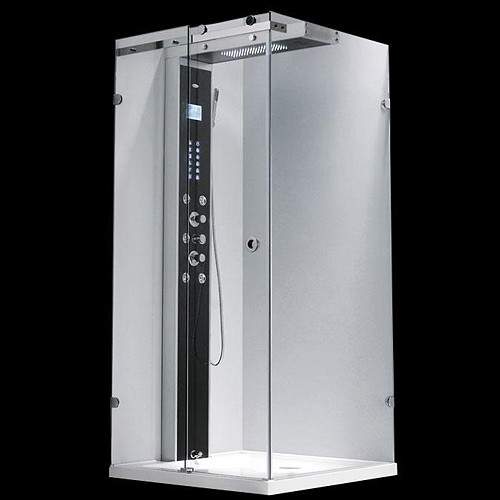 Hydra Square Shower Enclosure, Shower Panel & Sliding Door. 1000x1000.