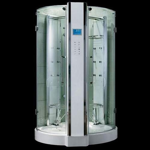 Hydra Quadrant Steam Shower Enclosure With Twin Controls. 1200x1200.