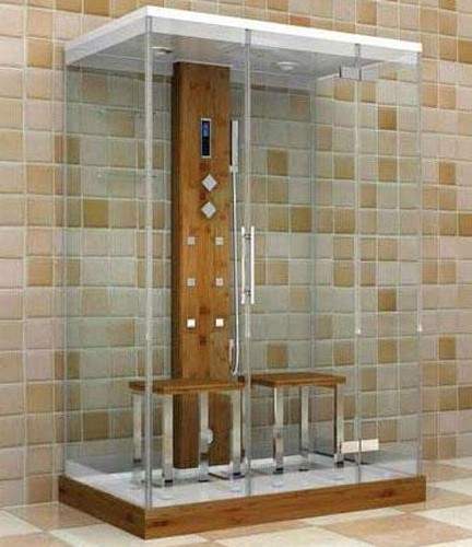 Hydra Rectangular Steam Shower Cubicle (Bamboo). 1450x900mm.