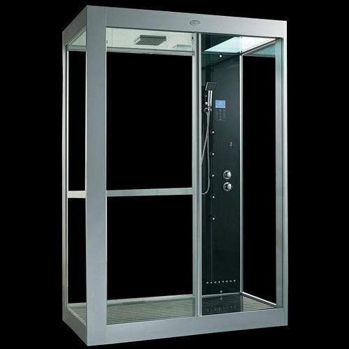 Hydra Rectangular Steam Shower Enclosure With Mirror Ceiling. 1500x900.