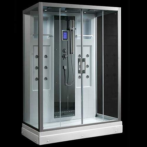 Hydra Rectangular Steam Shower Enclosure With Mirror Panel. 1450x900mm.