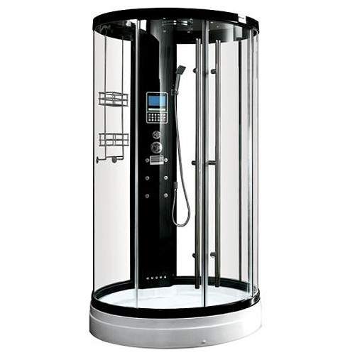 Hydra Round Steam Shower Enclosure With TV & LED Lights. 950x2250.