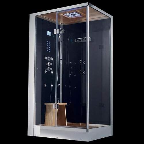 Hydra Rectangular Steam Shower Enclosure (Teak, Left Handed). 1200x900.