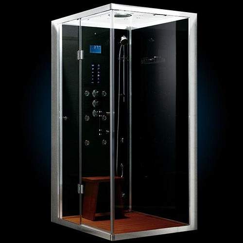 Hydra Steam Shower Enclosure For Wetrooms (Oak, Left Hand). 1500x1000