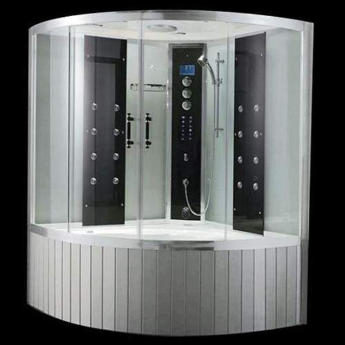 Hydra Corner Steam Shower Bath With Enclosure. 1350x1350.