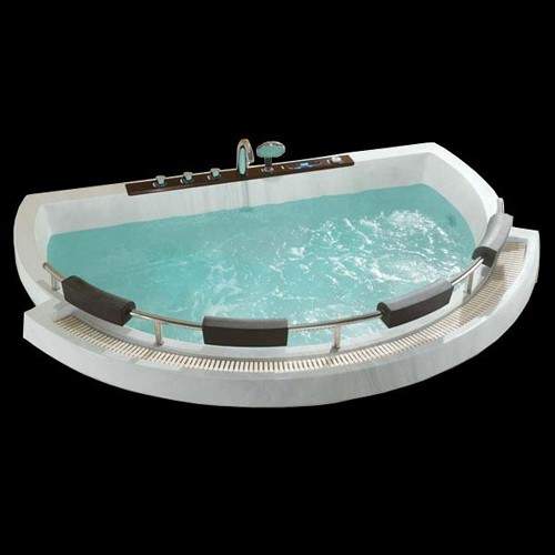 Hydra Large Sunken Whirlpool Bath With Back Rests & Seats. 2500x1850.