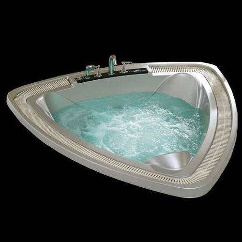 Hydra Large Sunken Whirlpool Bath With Back Rests. 2290x2230.