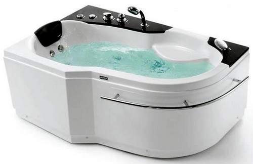 Hydra Corner Whirlpool Bath With Bath Panels. 1500x1000 (Left Handed).