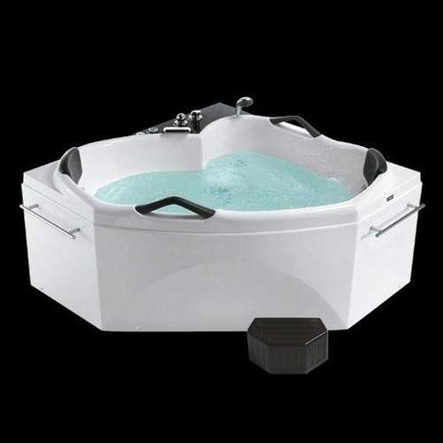 Hydra Corner Whirlpool Bath With Bath Panel & Head Rests. 1500x1500mm.