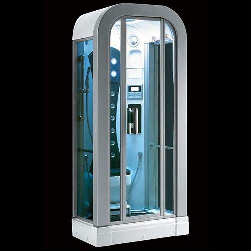 Hydra Corner Steam Shower Pod With Therapy Lighting. 1000x850mm.