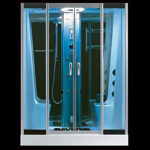 Hydra Rectangular Steam Shower Pod With Therapy Lighting. 1650x880mm.