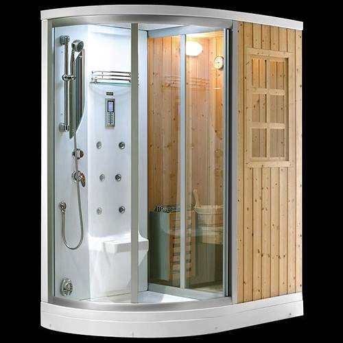 Hydra Steam Shower & Sauna Cubicle (Right Handed). 1600x980mm.