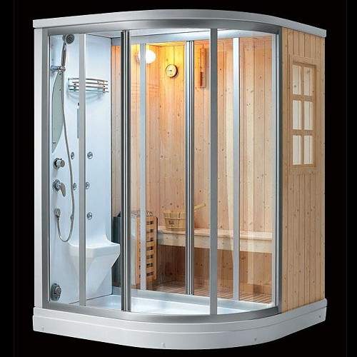 Hydra Corner Steam Shower & Sauna Cubicle. 1500x1500mm.