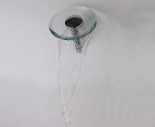 Aqua1 Glass Waterfall Shower Head. 180mm.