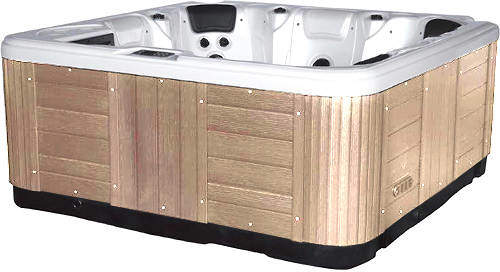 Hot Tub White Hydro Hot Tub (Light Yellow Cabinet & Yellow Cover).