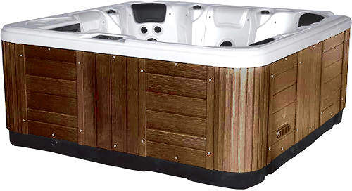 Hot Tub White Hydro Hot Tub (Chocolate Cabinet & Brown Cover).