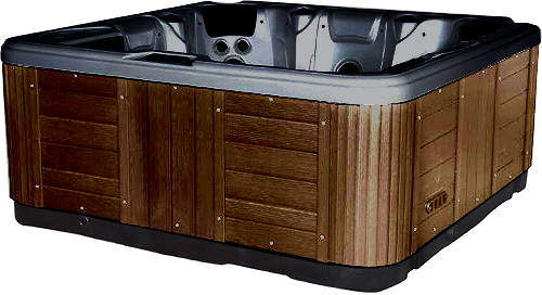 Hot Tub Midnight Hydro Hot Tub (Chocolate Cabinet & Grey Cover).