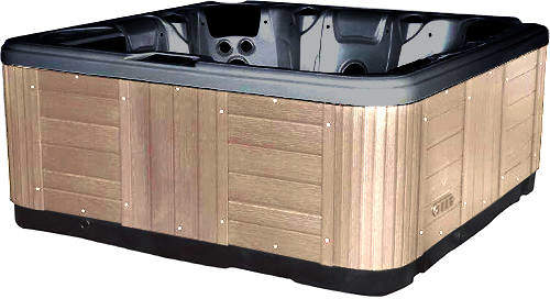 Hot Tub Midnight Hydro Hot Tub (Light Yellow Cabinet & Brown Cover).