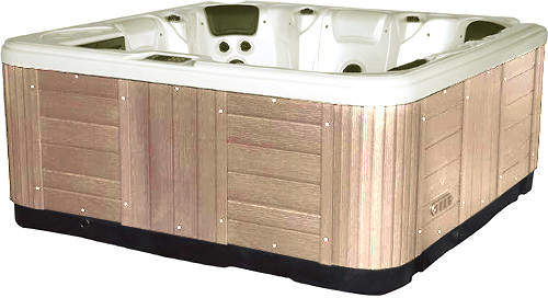 Hot Tub Pearlescent Hydro Hot Tub (Light Yellow Cabinet & Grey Cover).
