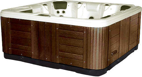Hot Tub Pearlescent Hydro Hot Tub (Chocolate Cabinet & Grey Cover).
