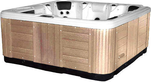 Hot Tub Silver Hydro Hot Tub (Light Yellow Cabinet & Yellow Cover).
