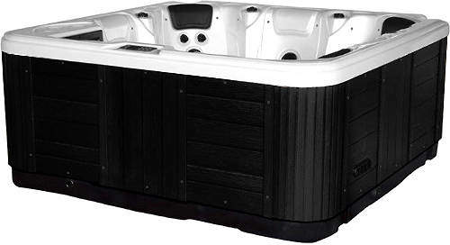 Hot Tub Silver Hydro Hot Tub (Black Cabinet & Grey Cover).