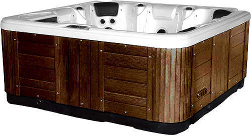 Hot Tub Silver Hydro Hot Tub (Chocolate Cabinet & Grey Cover).