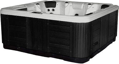 Hot Tub Gypsum Hydro Hot Tub (Black Cabinet & Brown Cover).