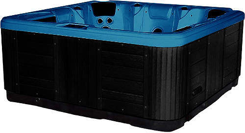 Hot Tub Blue Hydro Hot Tub (Black Cabinet & Yellow Cover).