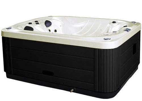 Hot Tub Pearl Mercury Hot Tub (Black Cabinet & Brown Cover).