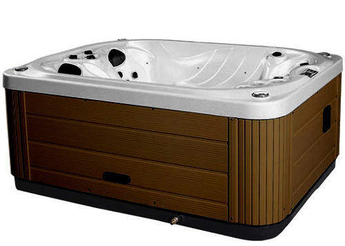 Hot Tub Silver Mercury Hot Tub (Chocolate Cabinet & Yellow Cover).
