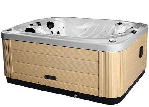 Hot Tub Silver Mercury Hot Tub (Light Yellow Cabinet & Gray Cover).