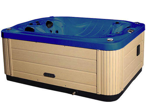 Hot Tub Blue Mercury Hot Tub (Light Yellow Cabinet & Gray Cover).