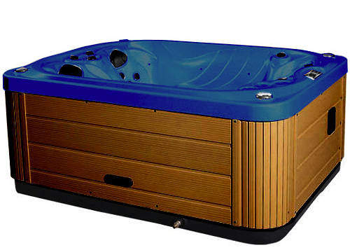 Hot Tub Blue Mercury Hot Tub (Chocolate Cabinet & Gray Cover).