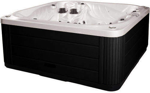 Hot Tub White Neptune Hot Tub (Black Cabinet & Yellow Cover).