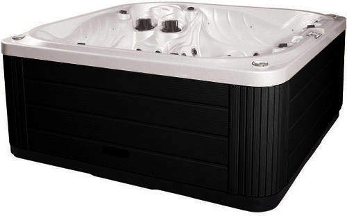 Hot Tub White Neptune Hot Tub (Black Cabinet & Gray Cover).