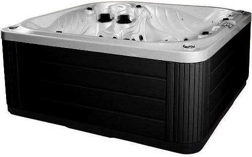 Hot Tub Silver Neptune Hot Tub (Black Cabinet & Gray Cover).