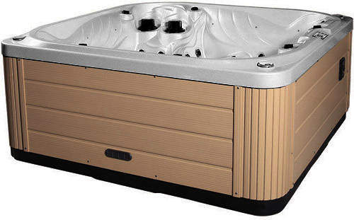 Hot Tub Silver Neptune Hot Tub (Light Yellow Cabinet & Brown Cover).