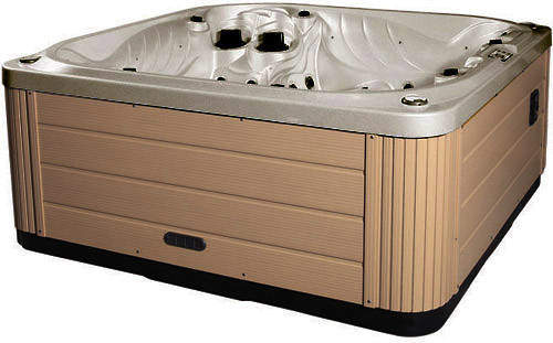 Hot Tub Oyster Neptune Hot Tub (Light Yellow Cabinet & Brown Cover).