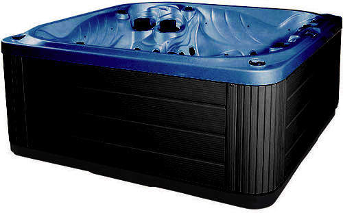 Hot Tub Blue Neptune Hot Tub (Black Cabinet & Gray Cover).
