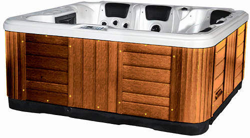 Hot Tub White Ocean Hot Tub (Chocolate Cabinet & Brown Cover).