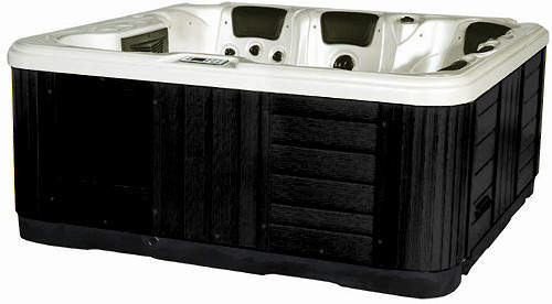 Hot Tub Pearlescent Ocean Hot Tub (Black Cabinet & Yellow Cover).