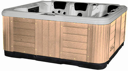 Hot Tub Gypsum Ocean Hot Tub (Light Yellow Cabinet & Brown Cover).