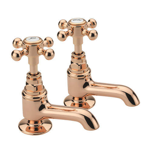 Tre Mercati Allora Basin Taps (Pair, Rose Gold).