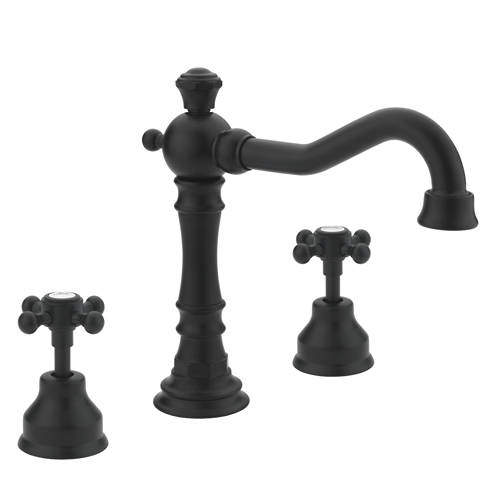 Tre Mercati Allora 3 Hole Bath Filler Tap (Matt Black).