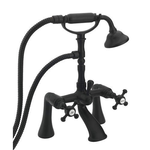 Tre Mercati Allora Bath Shower Mixer Tap & Kit (Matt Black).