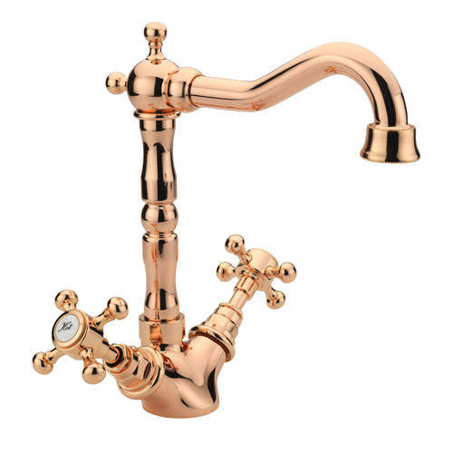 Tre Mercati Allora Basin Mixer Tap & Waste (Rose Gold).