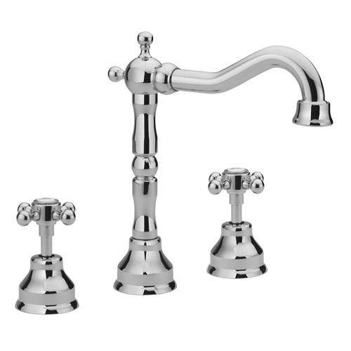 Tre Mercati Allora 3 Hole Basin Mixer Tap & Waste (Chrome).